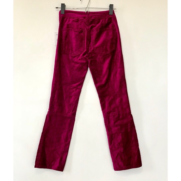 FREE PEOPLE PINK VELVET CROP FLARE JEANS 24 - Picture 6 of 6
